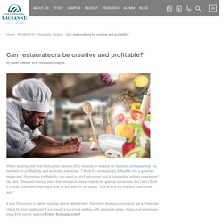 Creative and profitable restaurateurs