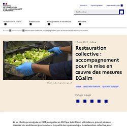 Restauration collective : accompagnement pour la mise en œuvre des mesures EGAlim