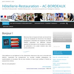 Hôtellerie-Restauration – AC-BORDEAUX – Site Filière Professionnelle – Hôtellerie-Restauration …mutualisons et parions sur l'intelligence collective…