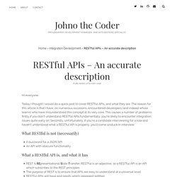 RESTful APIs - An accurate description - Johno the Coder