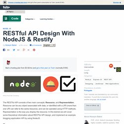 RESTful API Design With NodeJS & Restify - Tuts+ Code Tutorial