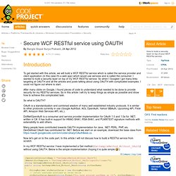 Secure WCF RESTful service using OAUTH