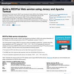 Build a RESTful Web service using Jersey and Apache Tomcat