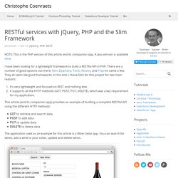 RESTful services with jQuery, PHP and the Slim Framework
