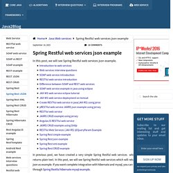 Spring Restful web services json example Java tutorial for beginners