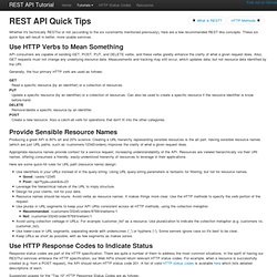 RESTful Services Quick Tips