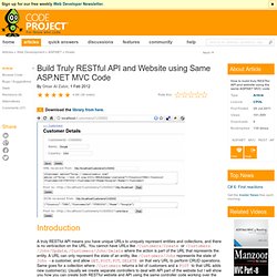 Build Truly RESTful API and Website using Same ASP.NET MVC Code