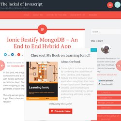 Ionic Restify MongoDB - An End to End Hybrid App