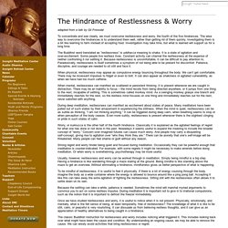 The Hindrance of Restlessness & Worry: Insight Meditation Center