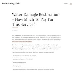 Water Damage Restoration - How Much To Pay For This Service?