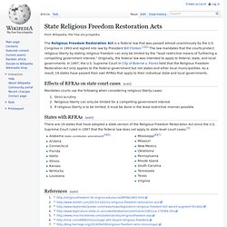 State Religious Freedom Restoration Acts