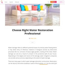 Choose Right Water Restoration Professional