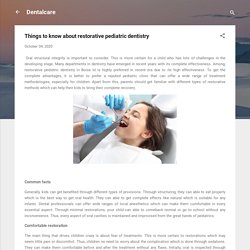 Things to know about restorative pediatric dentistry