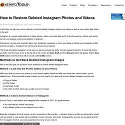 How to Restore Deleted Instagram Photos and Videos