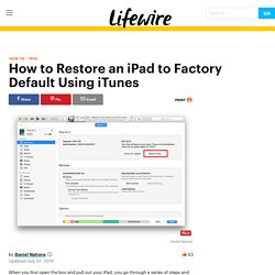 How to Restore an iPad to Factory Default Using iTunes