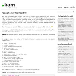 Restore/Format USB Flash Drive