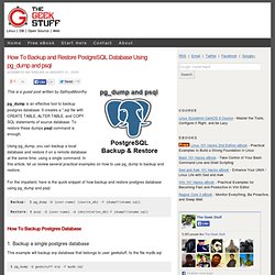 How To Backup and Restore PostgreSQL Database Using pg_dump and psql