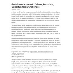 dental needle market : Drivers ,Restraints, Opportunities & Challenges – Telegraph