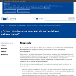 ¿Existen restricciones en el uso de las decisiones automatizadas?