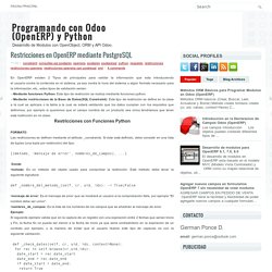Restricciones en OpenERP mediante PostgreSQL ~ Programando con Odoo (OpenERP) y Python