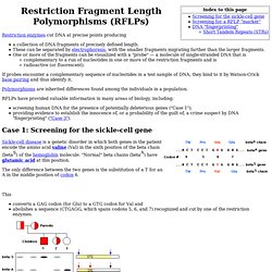Restriction Fragment Length Polymorphisms (RFLPs)