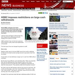 HSBC imposes restrictions on large cash withdrawals
