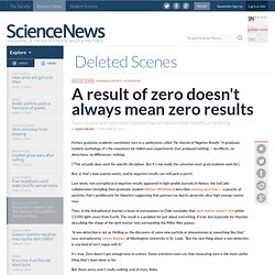 A Result Of Zero Doesn't Always Mean Zero Results