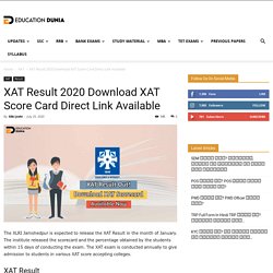 XAT Result 2020 Download XAT Score Card Direct Link Available