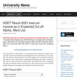 KSET cut off marks 2021