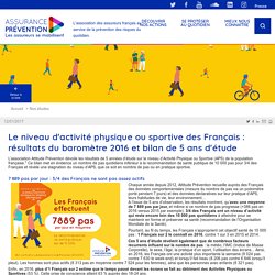 Le niveau d'activité physique ou sportive des Français : résultats du baromètre 2016 et bilan de 5 ans d'étude