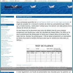 Résultats test de fluence - Spalanzani