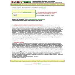 R sultats - Textes de psychologie