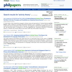 Search results for `activity theory`