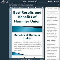 Best Results and Benefits of Hammer Union