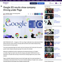 Google 2Q results show company thriving under Page