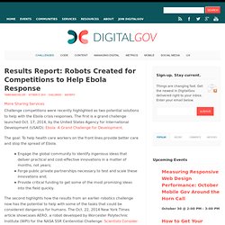 Results Report: Robots Created for Competitions to Help Ebola Response