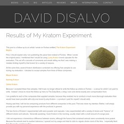 Results of My Kratom Experiment — David DiSalvo