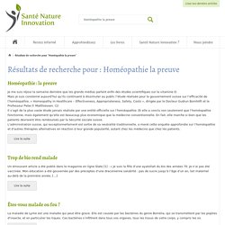 Search Results for Homéopathie la preuve