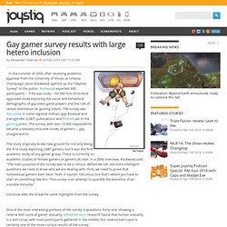Gay gamer survey results with large hetero inclusion