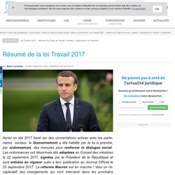 Synthèse de la loi Travail 2017