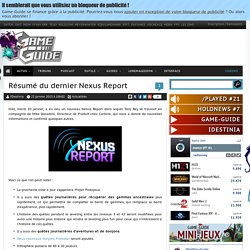 Résumé du dernier Nexus Report