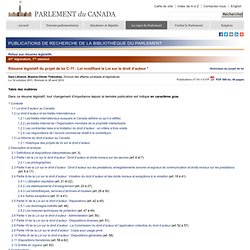 Résumé législatif du projet de loi C-11 : Loi modifiant la Loi sur le droit d’auteur