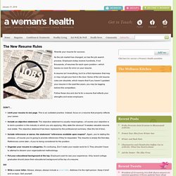 The New Resume Rules - A Woman's Health - Women Magazine