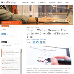 How to Write a Resume: The Ultimate Checklist of Resume Tips