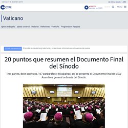 20 puntos que resumen el Documento Final del Sínodo - Vaticano