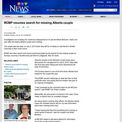 RCMP resumes search for missing Alberta couple
