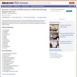 Resumes - Skills Section for Technical Resumes - Example of Skills Summary for Resumes