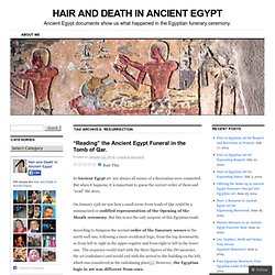 HAIR AND DEATH IN ANCIENT EGYPT