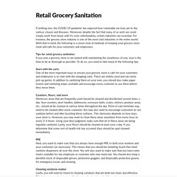 Retail Grocery Sanitation