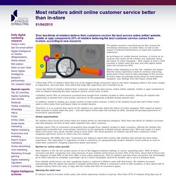 Most retailers admit online customer service better than in-store